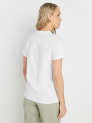 Blanco - Long Tall Sally Premium Stitch Panel 100% Cotton T-Shirt - Imagen 2 de 5