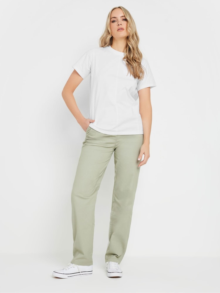 Long Tall Sally White Premium Stitch Panel 100% Cotton T-Shirt - Image 3 of 5