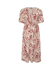 Yours Curve Red Abstract Wrap Dress - Image 5 of 5