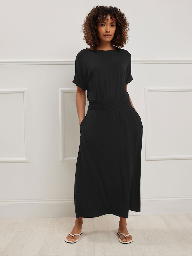 M&Co Black Grown On Sleeve Maxi Dress - Image 1 of 5