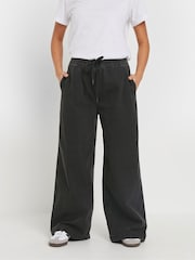 PixieGirl Petite Black Pull On Wide Leg Jeans - Image 2 of 5