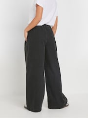 PixieGirl Petite Black Pull On Wide Leg Jeans - Image 3 of 5