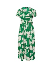 Yours Curve Green Floral Wrap Dress - Image 5 of 5