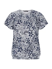 M&Co Blue Boho 100% Cotton T-Shirt - Image 5 of 5