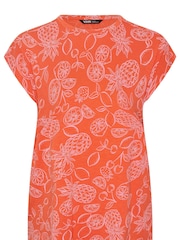 Yours Curve Orange Grown On Sleeve 100% Cotton Top - Image 5 of 5