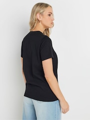 Negro - Long Tall Sally Premium Stitch Panel 100% Cotton T-Shirt - Imagen 2 de 5