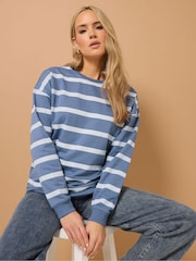 Long Tall Sally Blue Stripe Sweatshirt - Image 4 of 6
