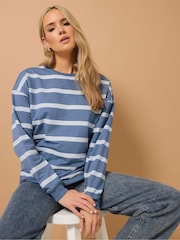 Long Tall Sally Blue Stripe Sweatshirt - Image 5 of 6