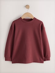 Burgundy Red Relaxed Fit Long Sleeve Heavyweight T-Shirt (3-16yrs) - Image 4 of 7