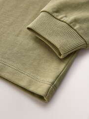 Khaki Green Relaxed Fit Long Sleeve Heavyweight T-Shirt (3-16yrs) - Image 4 of 4