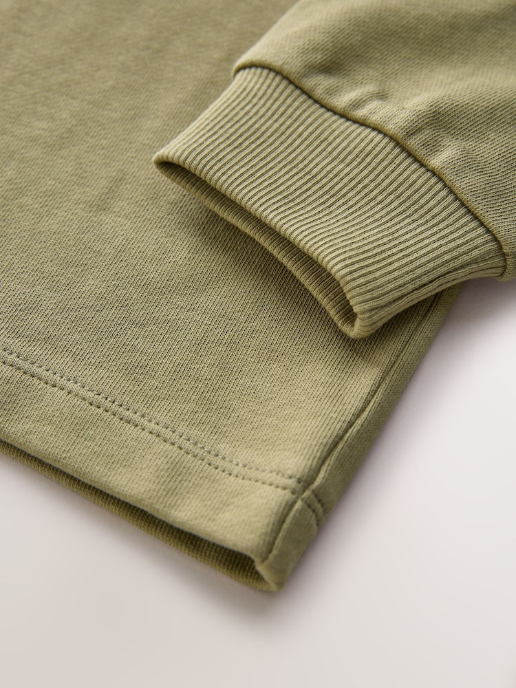 Khaki Green Relaxed Fit Long Sleeve Heavyweight T-Shirt (3-16yrs) - Image 4 of 4