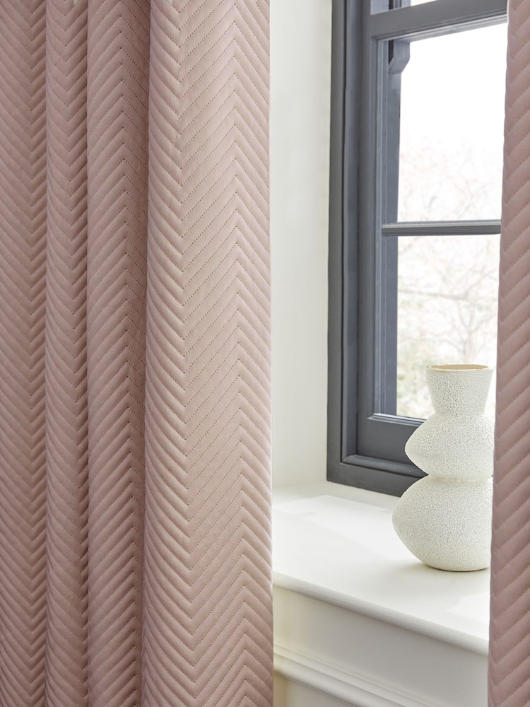 Pale Pink Madison Blackout/Thermal Eyelet Curtains - Image 4 of 6