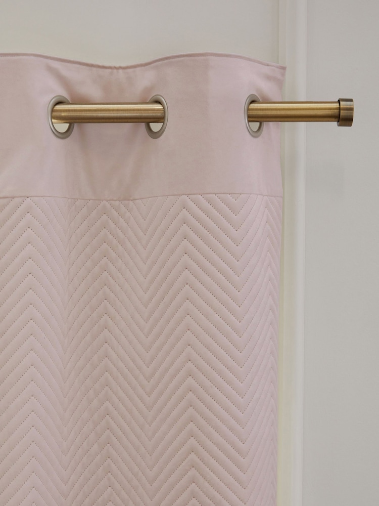 Pale Pink Madison Blackout/Thermal Eyelet Curtains - Image 5 of 6