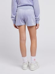Juicy Couture Lilac Girls Tonal Embroidered Velour Shorts - Image 3 of 6