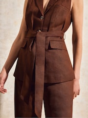 Ro&Zo Brown Petite Blend Waistcoat - Image 3 of 4