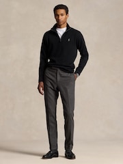 Polo Ralph Lauren Black Estate Rib Cotton Quarter Zip Sweatshirt - Image 3 of 5