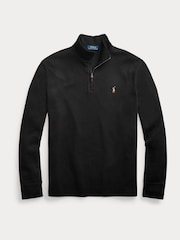 Polo Ralph Lauren Black Estate Rib Cotton Quarter Zip Sweatshirt - Image 5 of 5