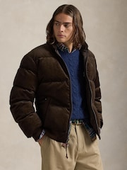 Polo Ralph Lauren Brown Wyoming Corduroy Padded Bomber Jacket - Image 1 of 9