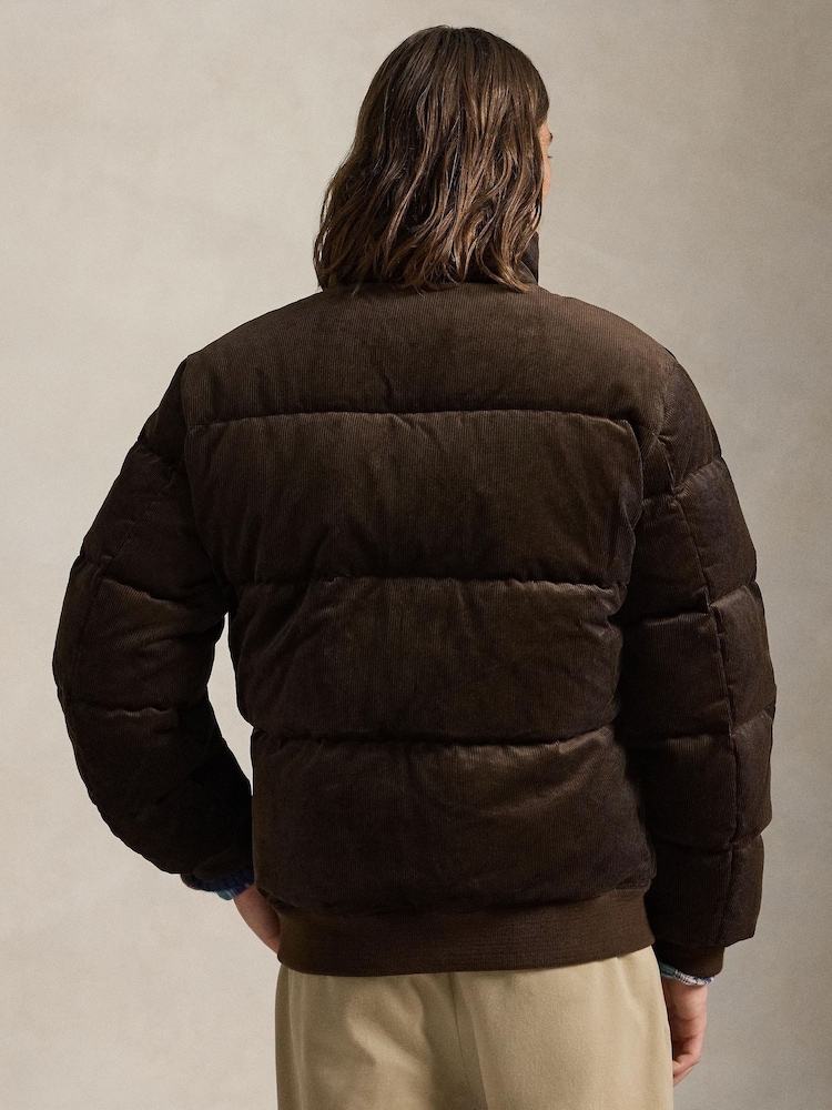 Polo Ralph Lauren Brown Wyoming Corduroy Padded Bomber Jacket - Image 2 of 9 Polo Ralph Lauren Brown Wyoming Corduroy Padded Bomber Jacket - Image 2 of 9
