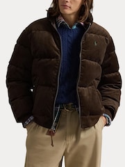 Polo Ralph Lauren Brown Wyoming Corduroy Padded Bomber Jacket - Image 5 of 9