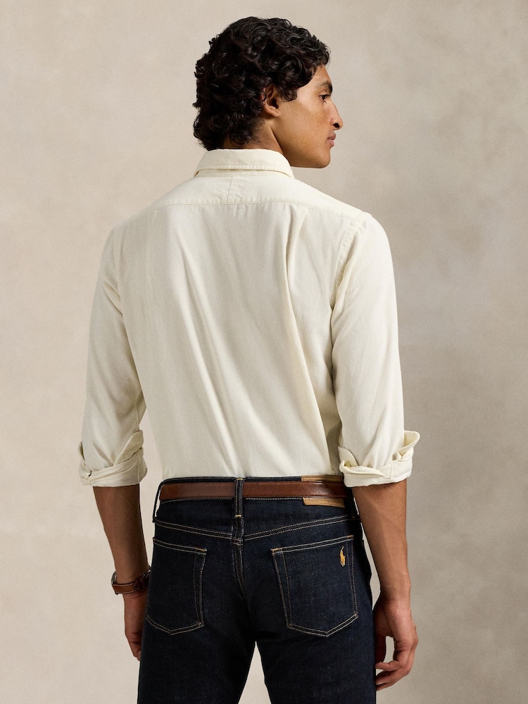 Polo Ralph Lauren Cream Fine Cord Long Sleeve Shirt - Image 2 of 4 Polo Ralph Lauren Cream Fine Cord Long Sleeve Shirt - Image 2 of 4