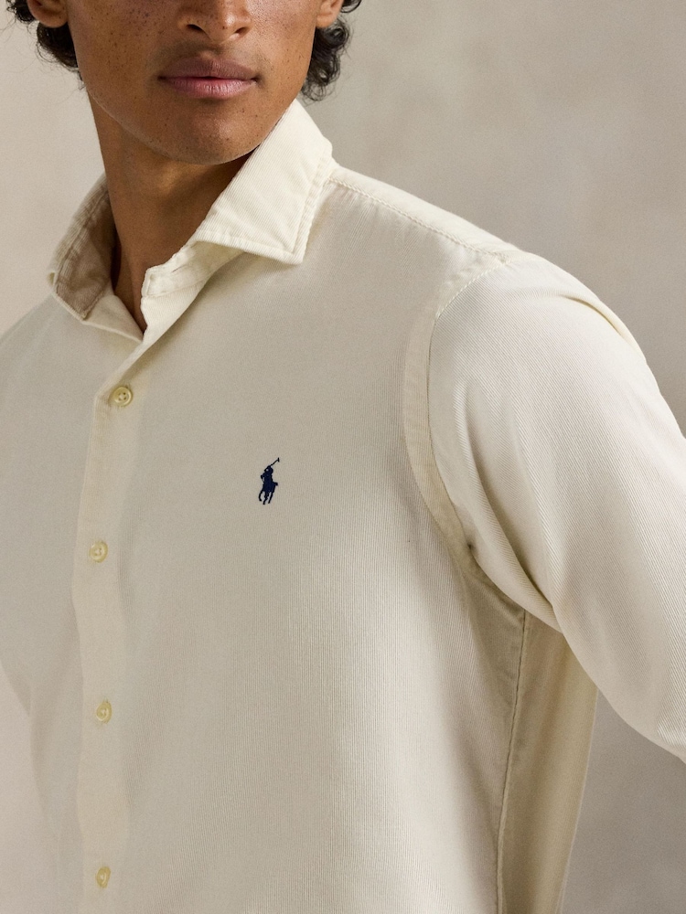 Polo Ralph Lauren Cream Fine Cord Long Sleeve Shirt - Image 4 of 4 Polo Ralph Lauren Cream Fine Cord Long Sleeve Shirt - Image 4 of 4