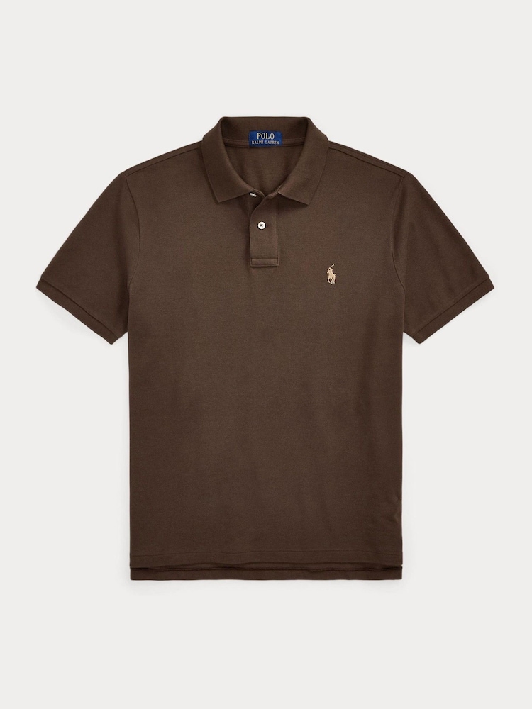 Polo Ralph Lauren Brown Short Sleeve Pique Polo Shirt - Image 5 of 5