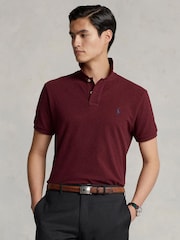 Polo Ralph Lauren Red Custom Slim Fit Mesh Polo Shirt - Image 1 of 5