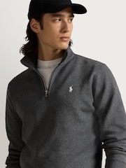 Polo Ralph Lauren Grey Double Knit Tech Quarter Zip Sweatshirt - Image 4 of 5