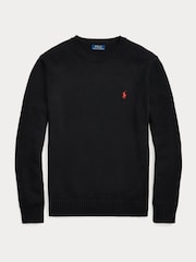 Polo Ralph Lauren Black Shaker Cotton Crewneck Jumper - Image 5 of 5
