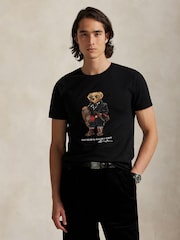 Polo Ralph Lauren Black Holiday Bear Graphic T-Shirt - Image 1 of 4