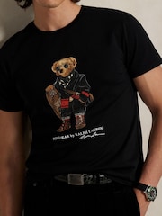 Polo Ralph Lauren Black Holiday Bear Graphic T-Shirt - Image 4 of 4