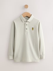 Khaki/Stone/Tan Long Sleeve Polo Shirts 3 Pack (3-16yrs) - Image 5 of 7