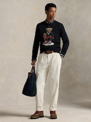 Polo Ralph Lauren Black Holiday Bear Cotton Crewneck Jumper - Image 3 of 7