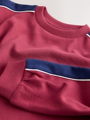 Burgundy Red Relaxed Fit Heavyweight Long Sleeve Colourblock T-Shirt (3-16yrs) - Image 4 of 4