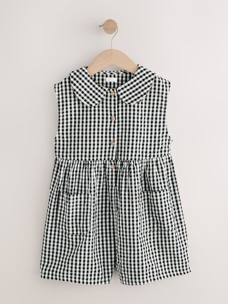 Mono Gingham Shirt Collar Playsuit (3mths-7yrs) - Image 1 of 5
