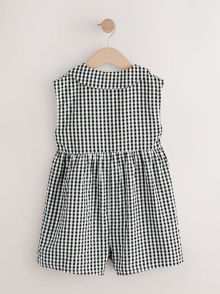 Mono Gingham Shirt Collar Playsuit (3mths-7yrs) - Image 2 of 5