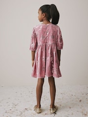 Pink Sequin Embellished Velour Dress (3-16yrs) - Image 3 of 9
