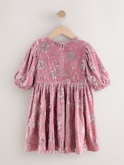 Pink Sequin Embellished Velour Dress (3-16yrs) - Image 6 of 9