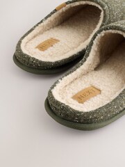 Khaki Green Neppy Mule Slippers - Image 5 of 6