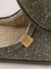 Khaki Green Neppy Mule Slippers - Image 6 of 6