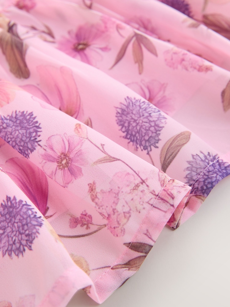 Light Pink Floral Chiffon Dress (3-16yrs) - Image 4 of 4
