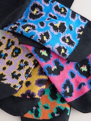 Bright Animal Print Footbed Ankle Socks 5 Pack - Image 7 of 8