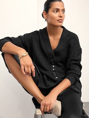 Black Supersoft V-Neck Cardigan With Pockets - Image 3 of 10