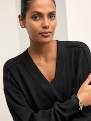 Black Supersoft V-Neck Cardigan With Pockets - Image 7 of 10
