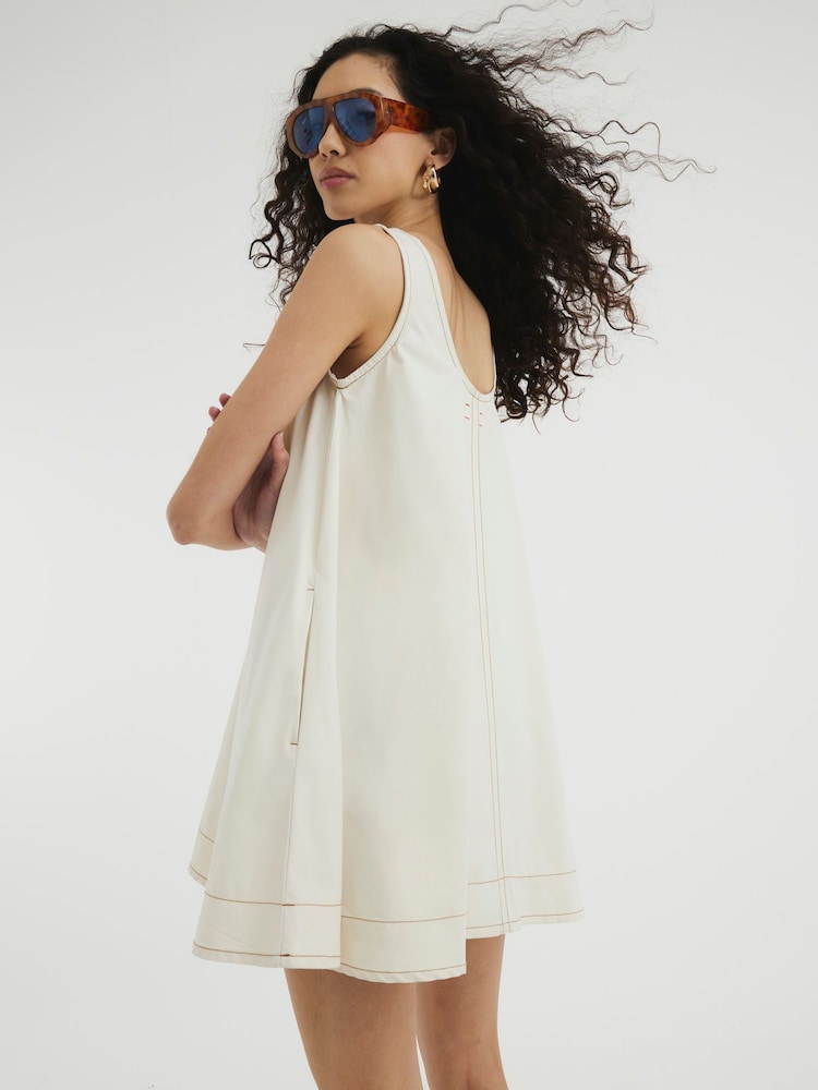 River Island Cream Swing Mini Dress - Image 2 of 6
