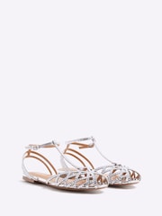 River Island Silver Caged Diamante Sandals - Image 2 of 5