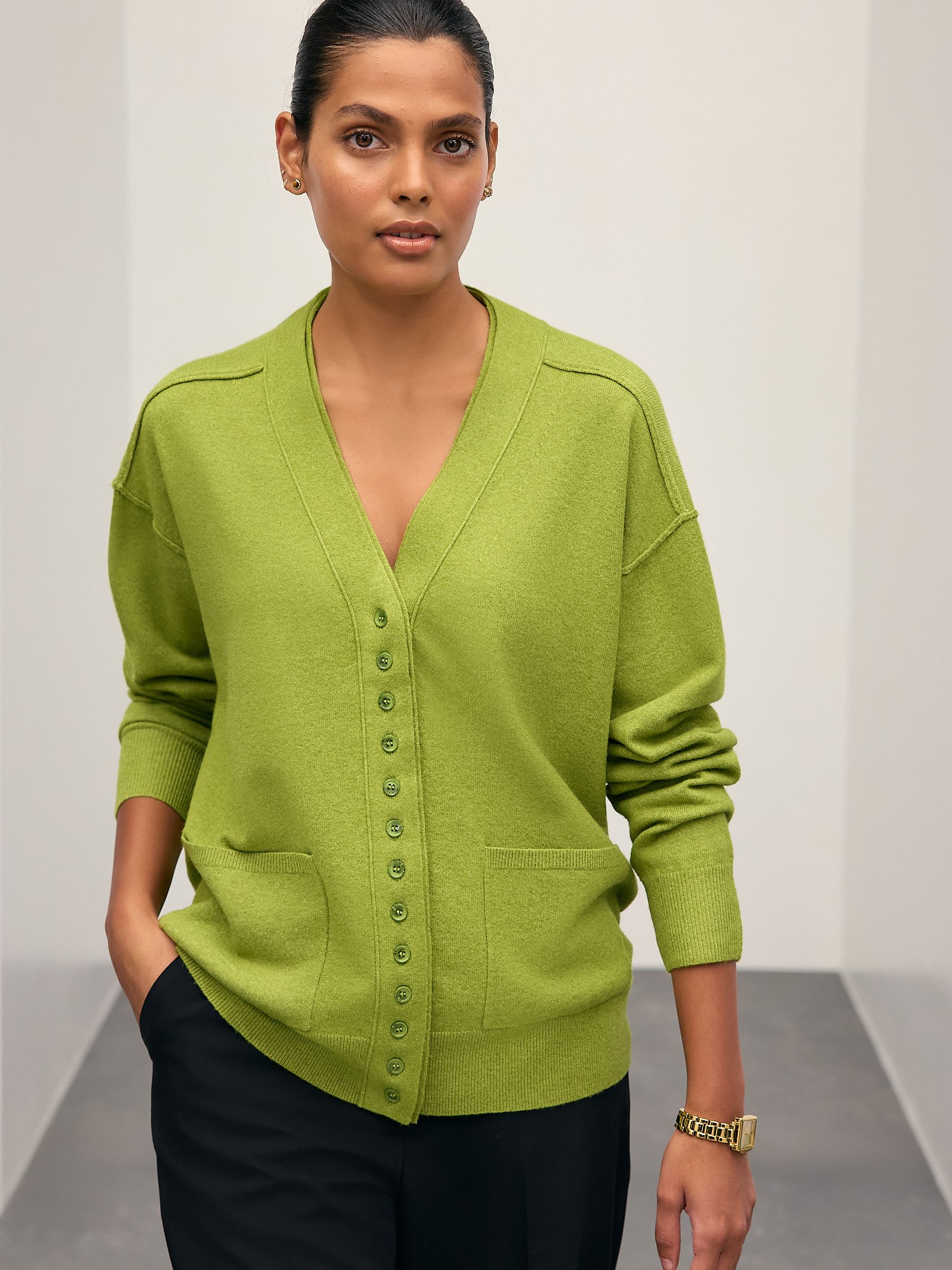 THE SHINZONE MOHAIR V-NECK CARDIGAN グリーン THE SHINZONE グリーンカーディガン THE SHINZONE MOHAIR V-NECK