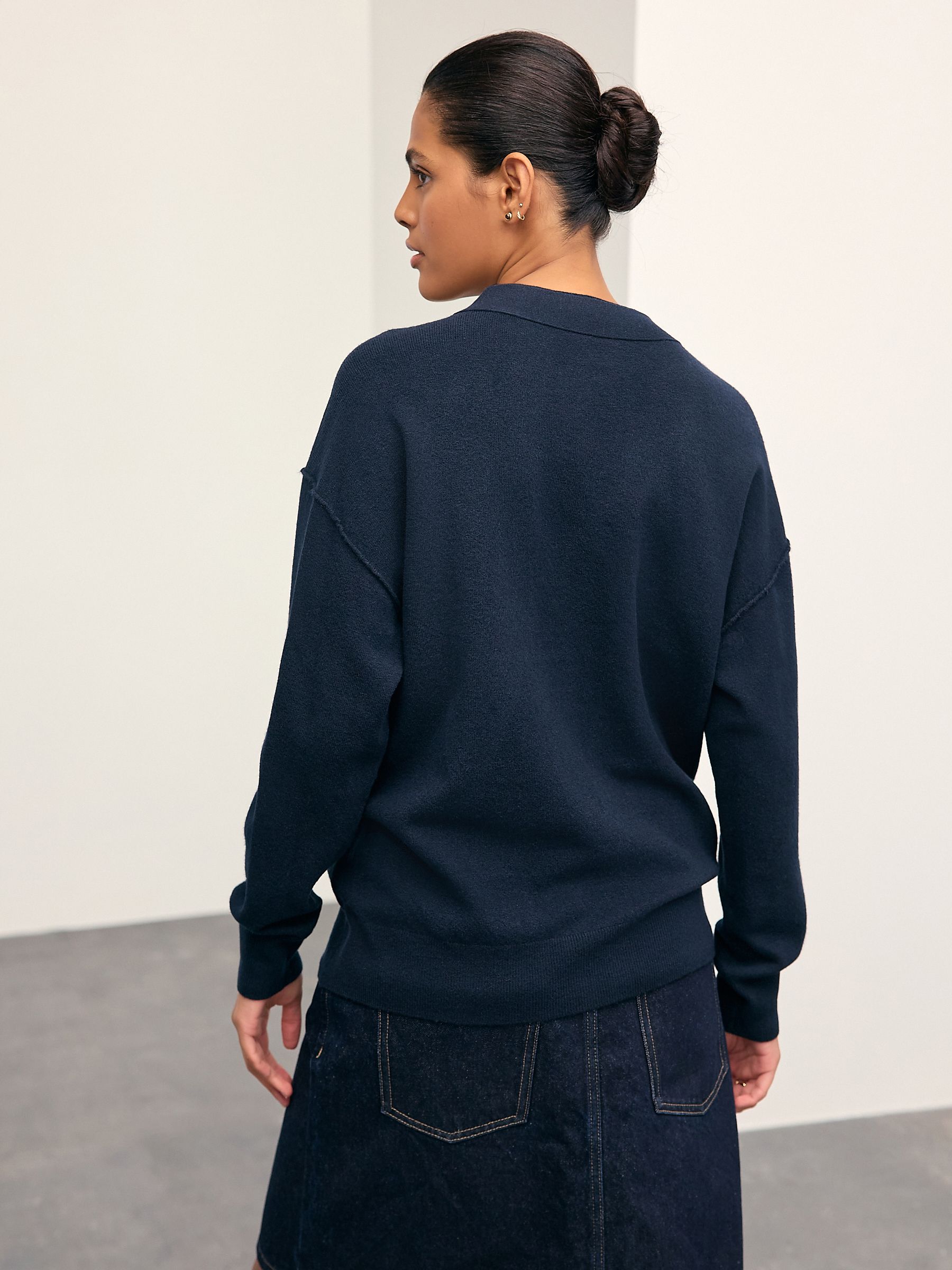 Buy Navy Blue Supersoft V-Neck Cardigan With Pockets from Next