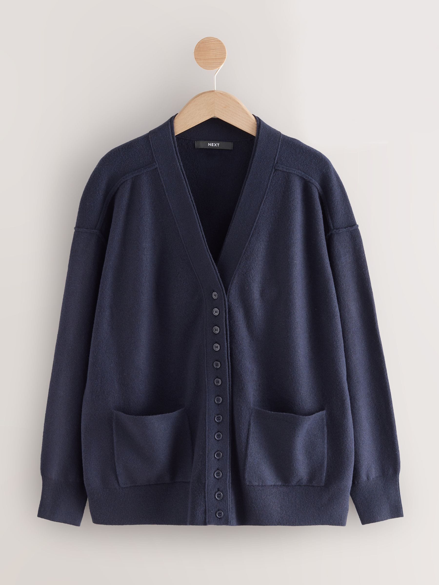 Buy Navy Blue Supersoft V-Neck Cardigan With Pockets from Next Canada